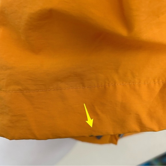 Eileen Fisher Organic Cotton Yellow Orange Hooded Zip-Up Jacket Windbreaker PL - Picture 11 of 11
